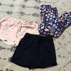 Floral and Solid Shorts Set